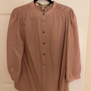 Pink silk Burberry blouse.